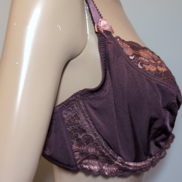 Adore Me Zita Bra Unlined Full Coverage Underwire Floral Lace Satin Bow 42D - Picture 11 of 16